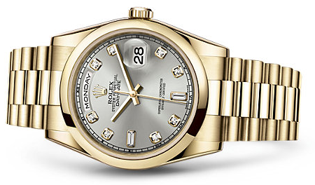 36MM Elegant Rolex Day-Date Diamond Replica Watches