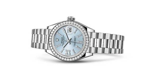 Shining diamonds add more luxury for steel fake watches.