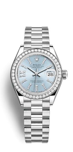 Time scales of Rolex copy watches with blue dials are also in shining diamonds plating.