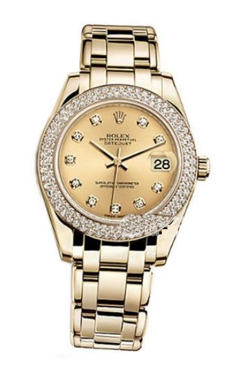 The gold fake watches have champagne dials.