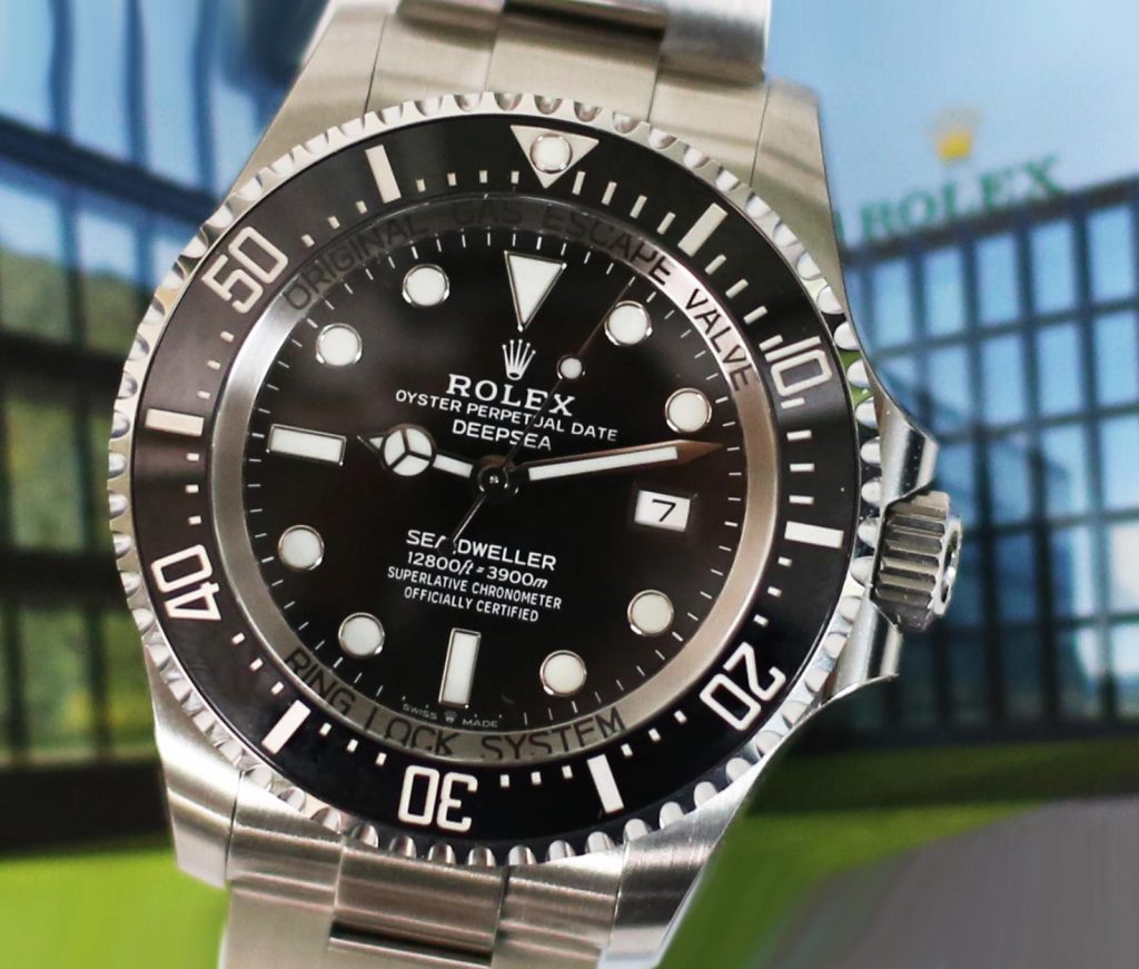 The Oystersteel fake watch has a black dial.